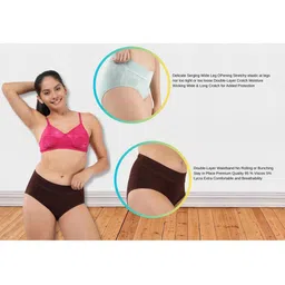 ORLIZEA Pack of 2 Women High-Rise Cotton Blend Hipster Briefs image 2
