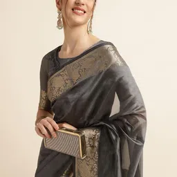 HERE&NOW Zari Silk Blend Saree-picture-36