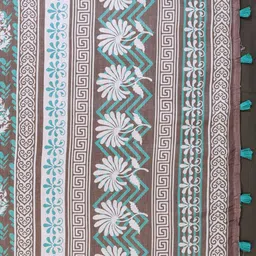 Jinal & Jinal Floral Zari Linen Blend Saree image 5