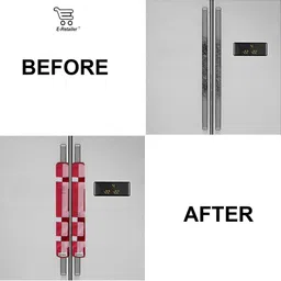 E-Retailer 3Pc Purple Patterned Waterproof Refrigerator & Handle Cover With Oven Cover image 4