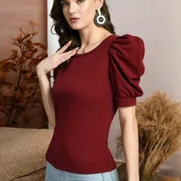SFOTY Puff Sleeve Top image 2
