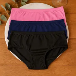 FiveFlag Pack Of 3 Combed Cotton Mid-Rise Hipster Briefs-picture-11