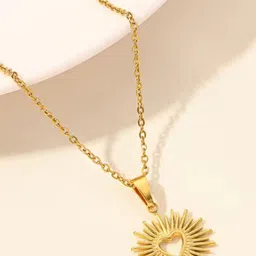 SUBHAGALANKAR Gold-Plated Sunburst Pendant with Chain-picture-16