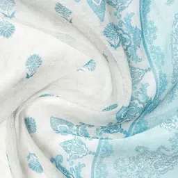 Meena Bazaar Ethnic Motifs Printed Linen Unstitched Dress Material image 4