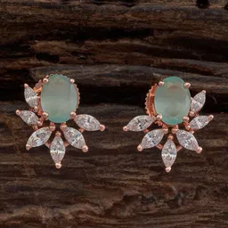 Kushal's Fashion Jewellery Rose Gold-Plated Classic Cubic Zirconia Studs-picture-39