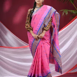 TANTLOOM Ethnic Motifs Pure Cotton Saree-image-84