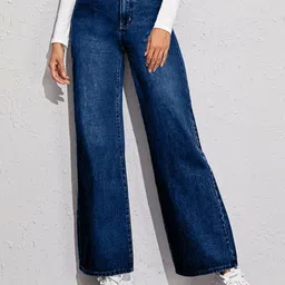 NOWI Women Straight Fit High-Rise Light Fade Stretchable Jeans image 2