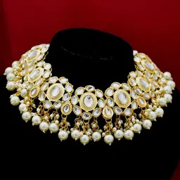 TISHUL JEWELS Gold-Plated Stones Studded & Beaded Jewellery Set image 2