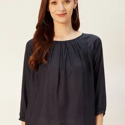 Sera Women Solid Round Neck Top-image-3