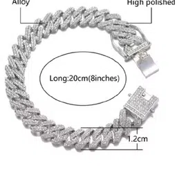 Elite creation Silver-Plated Cubic Zirconia Link Bracelet image 2