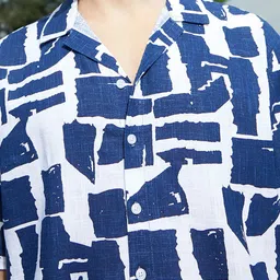 Campus Sutra Men Comfort Fit Abstract Printed Cuban Collar Casual Shirt image 4