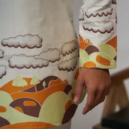 House Of Sanskruti Men Jacquard Handloom Kurta image 3