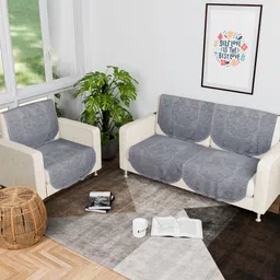 Myntra Elegant Homes Grey Cotton Sofa Cover-picture-15