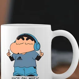 Mr UVD White & Blue Printed Ceramic Glossy Mug - 350 ml-picture-41