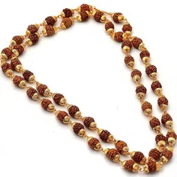 AURRA STORES Unisex Gold-Plated Rudraksha Beaded Chain-picture-39