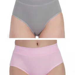 ORLIZEA Pack of 2 Women High-Rise Cotton Blend Hipster Briefs-picture-37