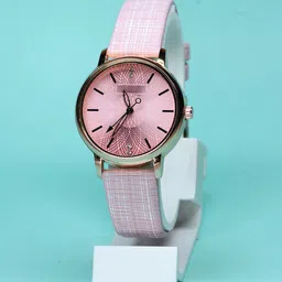 VIRAKTI Unisex Leather Bracelet Style Straps Analogue Watch M..E-44-PINK..-picture-11