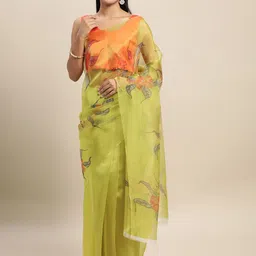 KIMISHA Floral Printed Organza Saree-image-10
