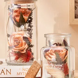 Home Centre Corsica Axel Transparent & Peach Coloured Dried Flower Arrangement In Jar image 3