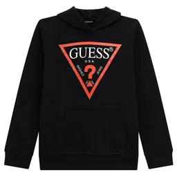 GUESS kids Boys Typography Printed Hood Cotton Pullover Sweatshirt-picture-42