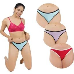 ORLIZEA Pack of 3 Women Low-Rise Cotton Blend Thongs-picture-12