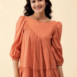 all about you Puff Sleeve Crepe A-Line Dress image 5