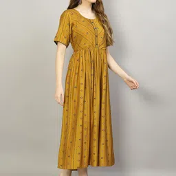 Shree Print Liva A-Line Maxi Dress image 3