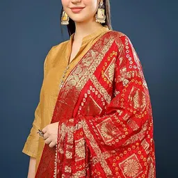 PK HUB Printed Art Silk Tie and Dye Dupatta with Zardozi-picture-34