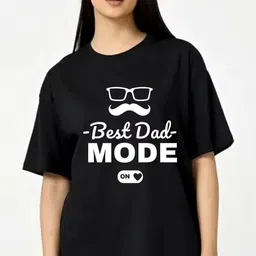 Fashnobic Women Dry Fit Typography Printed Round Neck Cotton Oversized Cotton T-shirt-image-74
