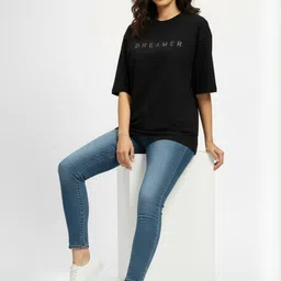 Calm Down Women Typography Printed T-shirt-picture-22