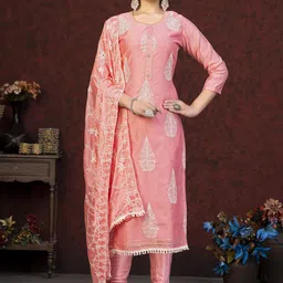 HERE&NOW Embellished Unstitched Dress Material-picture-57