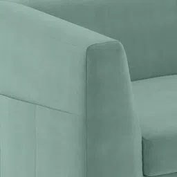 urban ladder create Rubik Luxe 3 Seater Fabric Sofa in Dusty Turquoise Velvet Colour image 3