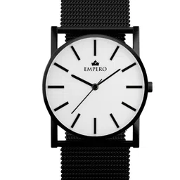 EMPERO Men Brass Round Dial & Wrap Around Straps Analogue Watch EAB104 Black White Dial image 3