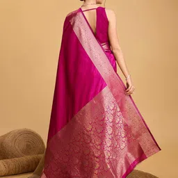 Anouk Rustic Art Silk Zari Kanjivaram Saree With Unstitched Blouse Piece image 3