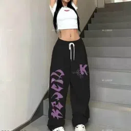 gftrendy Women Printed Black Track Pants-picture-11