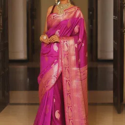 Moda Rapido Paisley Zari Art Silk Handloom Banarasi Saree image 3