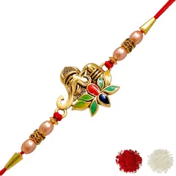 MEIRA JEWELLERY 3-Pcs Rakhi With Roli Chawal & Greeting Card-picture-36