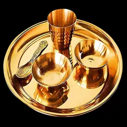 DARIDRA BHANJAN Yellow Traditional PoojaThaliSet-picture-21