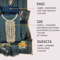 TAVAS Embroidered Sequinned Unstitched Dress Material image 5