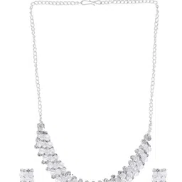 anouk Silver Plated Stone Studded Necklace Set image 2
