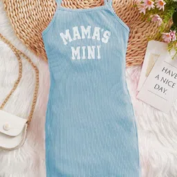 Miss & Chief Girls Solid Shoulder Straps Bodycon Dress-picture-30