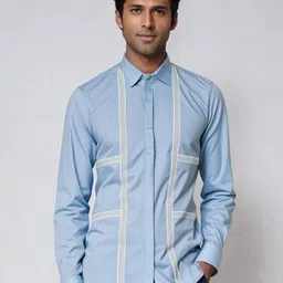 HE SPOKE Men Smart Tailored Fit Opaque Casual Shirt-image-53