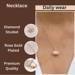 TEMORA Rose Gold-Plated Spherical Pendants with Chains image 4