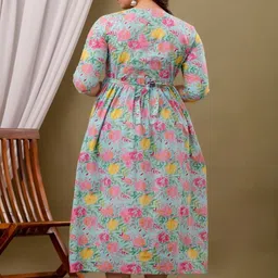 Style Heaven Floral Printed Gotta Patti Pure Cotton Maternity Gotta Patti Angrakha Kurti image 4
