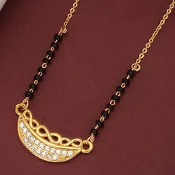 ABDESIGNS Rose Gold-Plated Artificial Stones and Beads Mangalsutra-picture-18