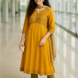 Tulsattva Women Regular Kurta with Trousers & Dupatta-image-57