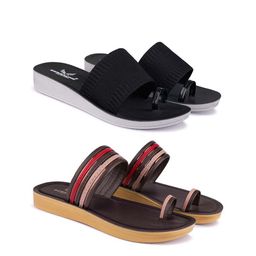 BERSACHE Pack Of 2 Women Open Toe Flats-picture-13