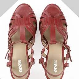 Oroh Leather Party Platform Sandals with Laser Cuts image 3