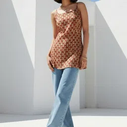 fusion by glitchez Women Paisley Printed Indie Prints Kurta image 3