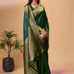 Snofi Creation Woven Design Zari Kanjeevaram Saree image 5